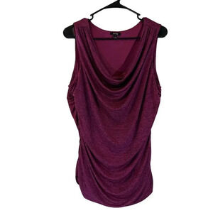 Apt. 9 Bright Purple Draped Sleeveless Blouse XL Stretch Knit Ruched Sides Tank